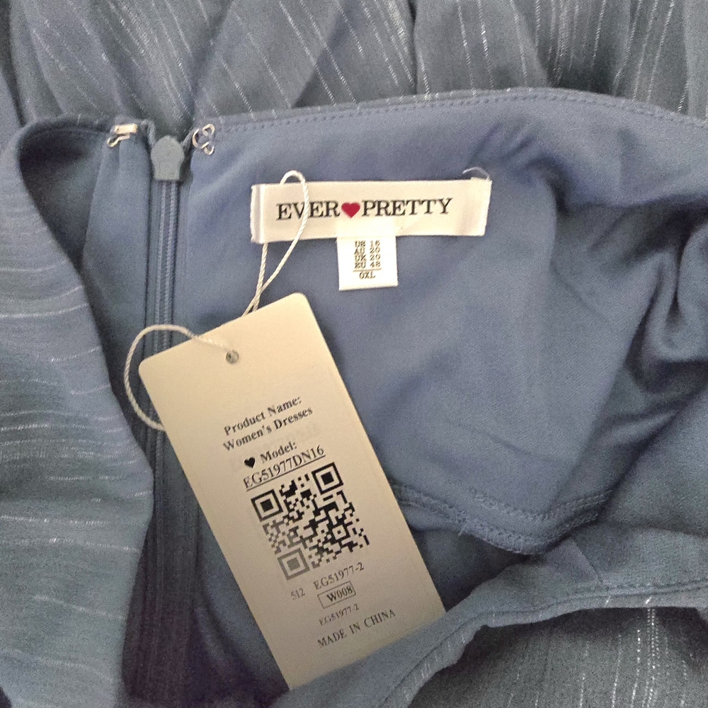 Ever Pretty Dusty Blue Halter A-Line Midi Dress with Ruffle - Picture 7 of 10